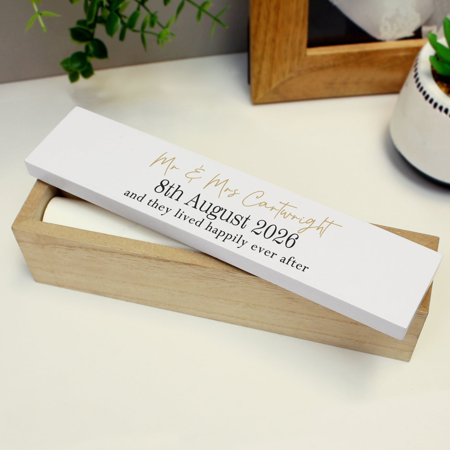 Personalised Black and Gold Free Text Certificate Holder – Wedding Gift - image 2