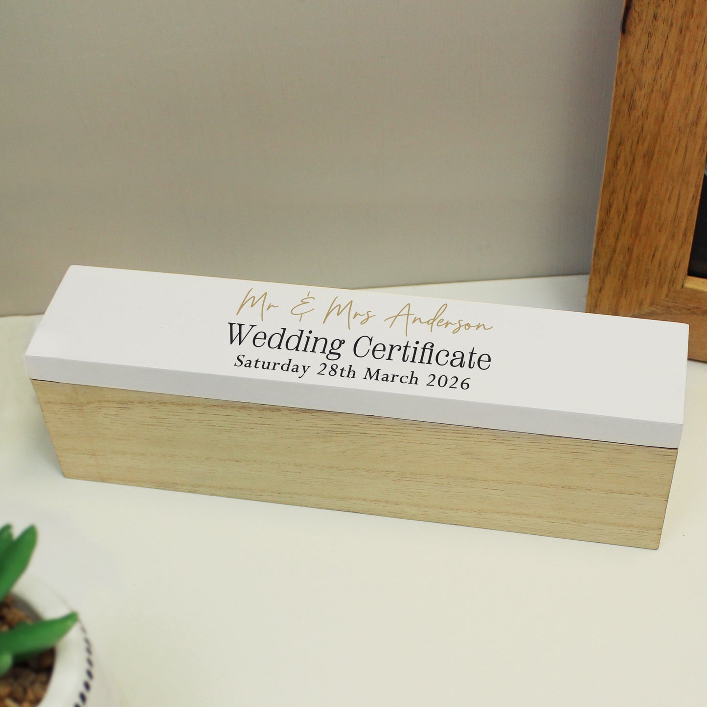 Personalised Black and Gold Free Text Certificate Holder – Wedding Gift - image 3