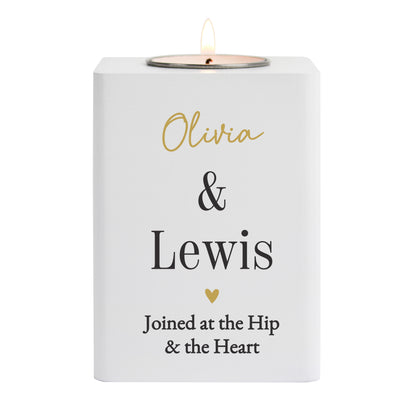 Personalised Black and Gold Free Text White Wooden Tealight – Any Occasion - image 4