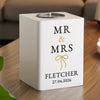 Personalised Black and Gold White Wooden Tealight – Wedding Couples Gift