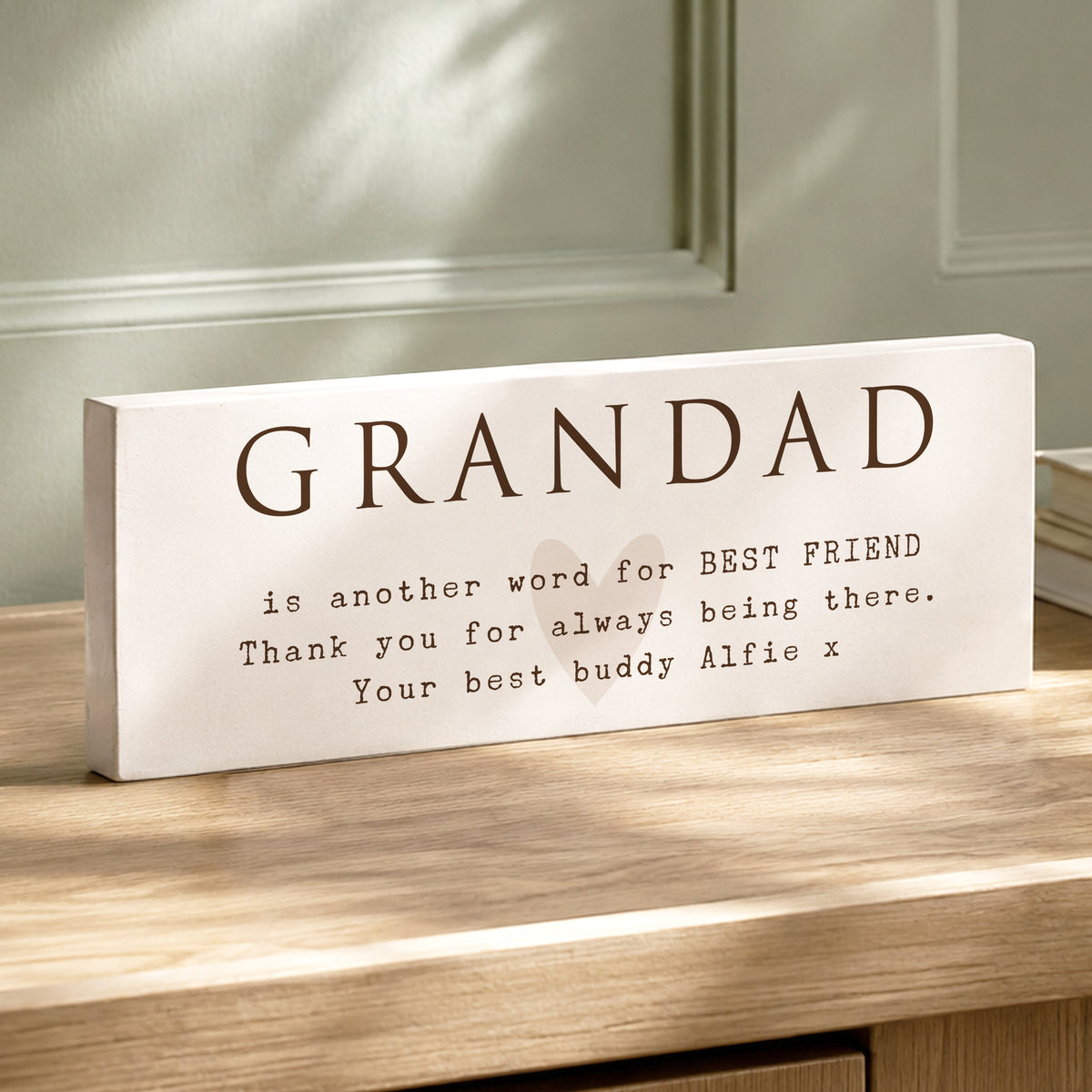 Personalised Grandad wooden ornament with optional message