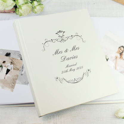 Personalised Black Ornate Swirl Traditional Photo Album - image 2