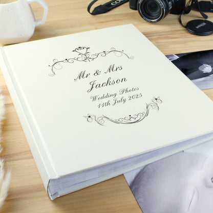 Personalised Black Ornate Swirl Traditional Photo Album - image 3