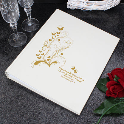 Personalised Gold Butterfly Swirl Traditional Photo Album from Heartfelt Gifts