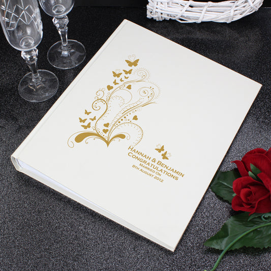 Personalised Gold Butterfly Swirl Traditional Photo Album from Heartfelt Gifts
