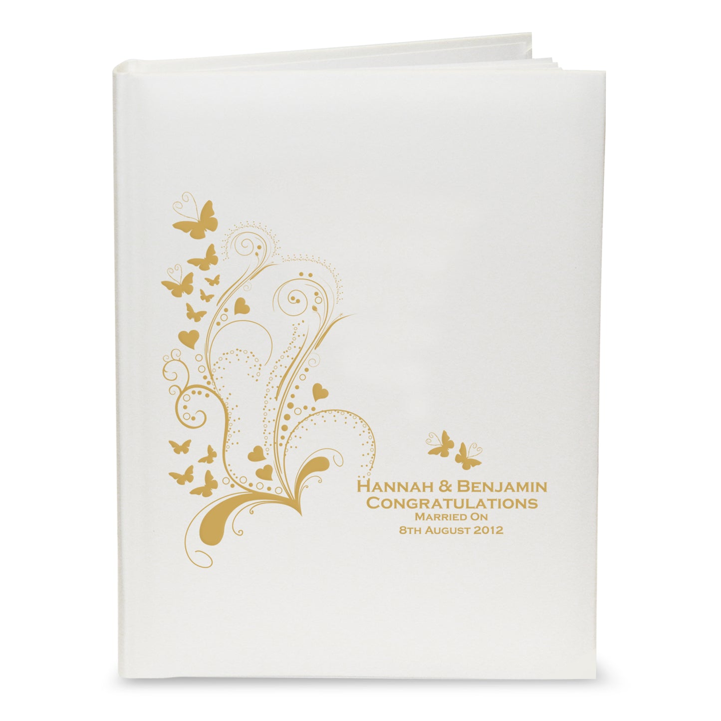 Personalised Gold Butterfly Swirl Traditional Photo Album - image 2