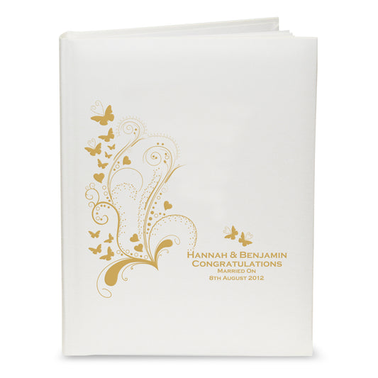 Personalised Gold Butterfly Swirl Traditional Photo Album - image 2