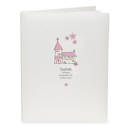 Personalised Whimsical Church Pink Traditional Photo Album - image 2