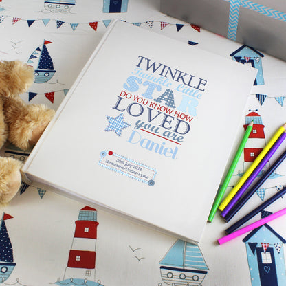 Personalised Twinkle Boys Traditional Photo Album from Heartfelt Gifts