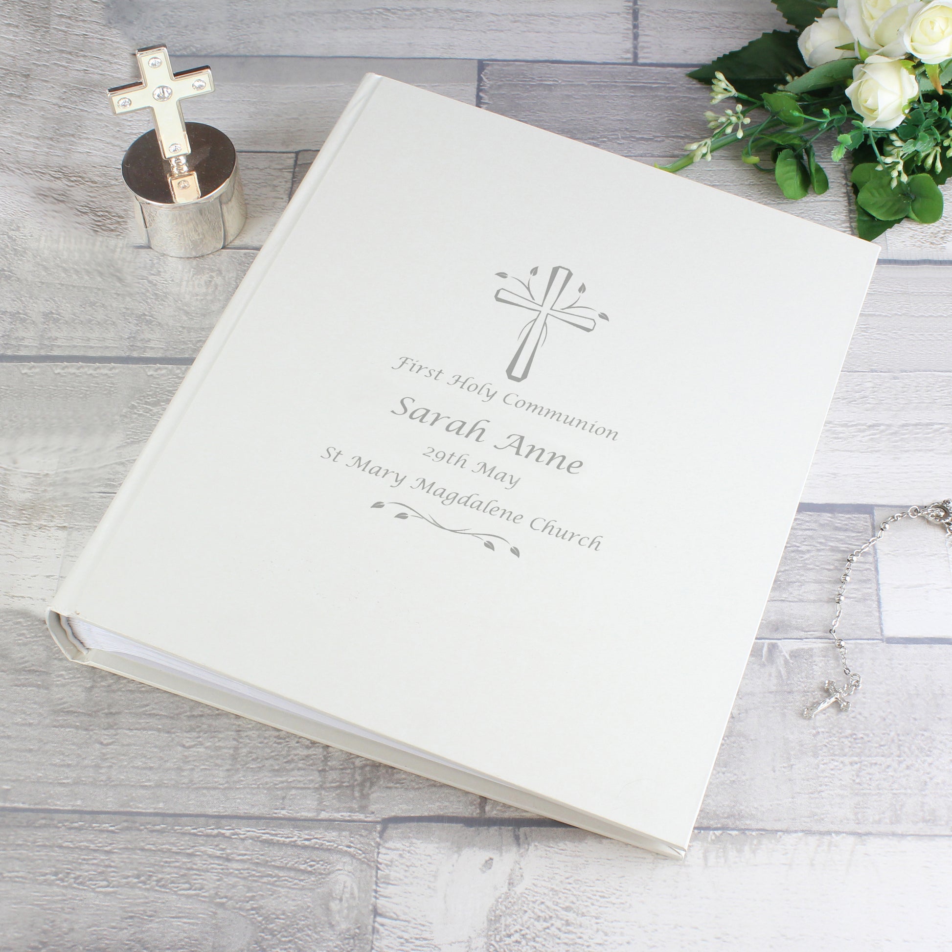 Personalised Silver Cross Traditional Photo Album from Heartfelt Gifts