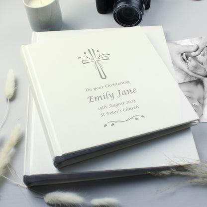 Personalised Silver Cross Square Photo Album from Heartfelt Gifts