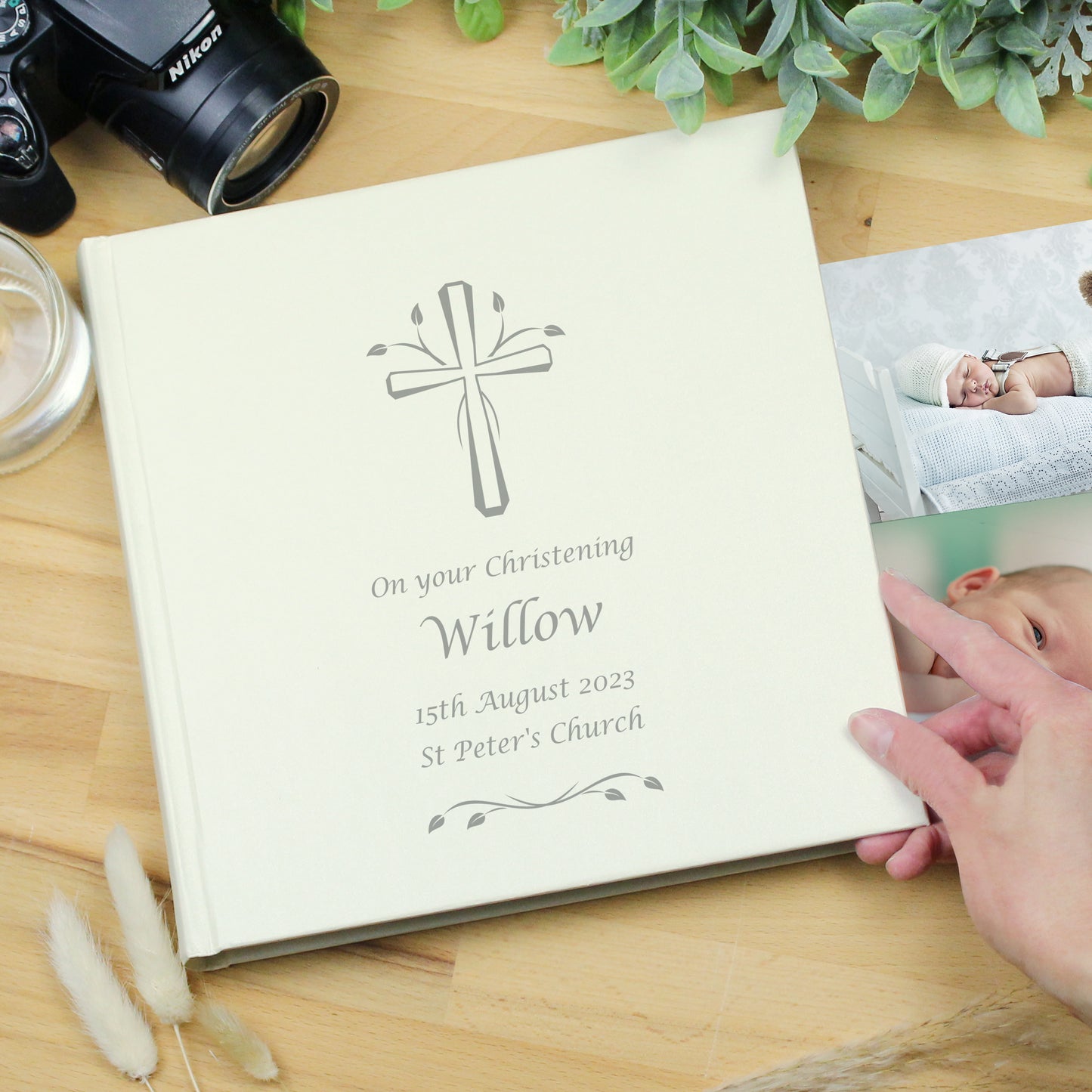Personalised Silver Cross Square Photo Album - image 2