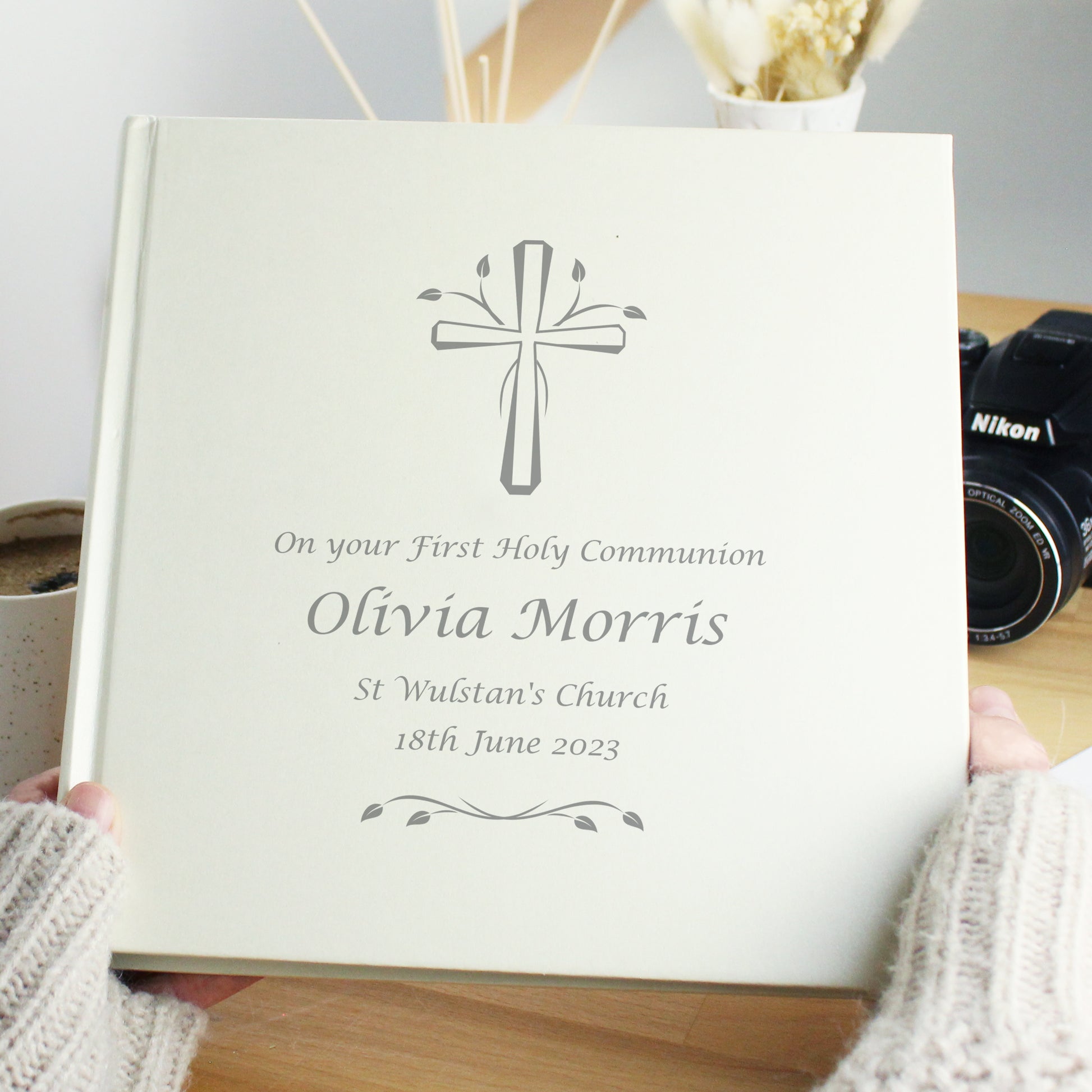 Personalised Silver Cross Square Photo Album - image 3