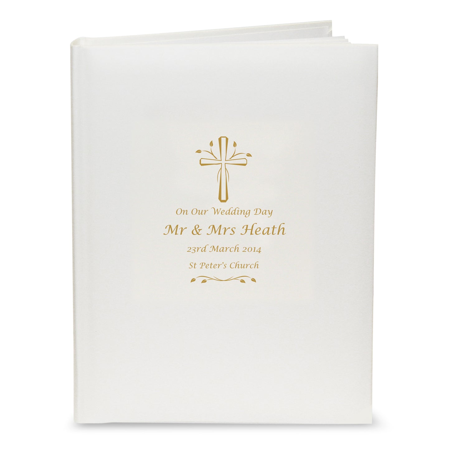 Personalised Gold Cross Traditional Photo Album - image 2