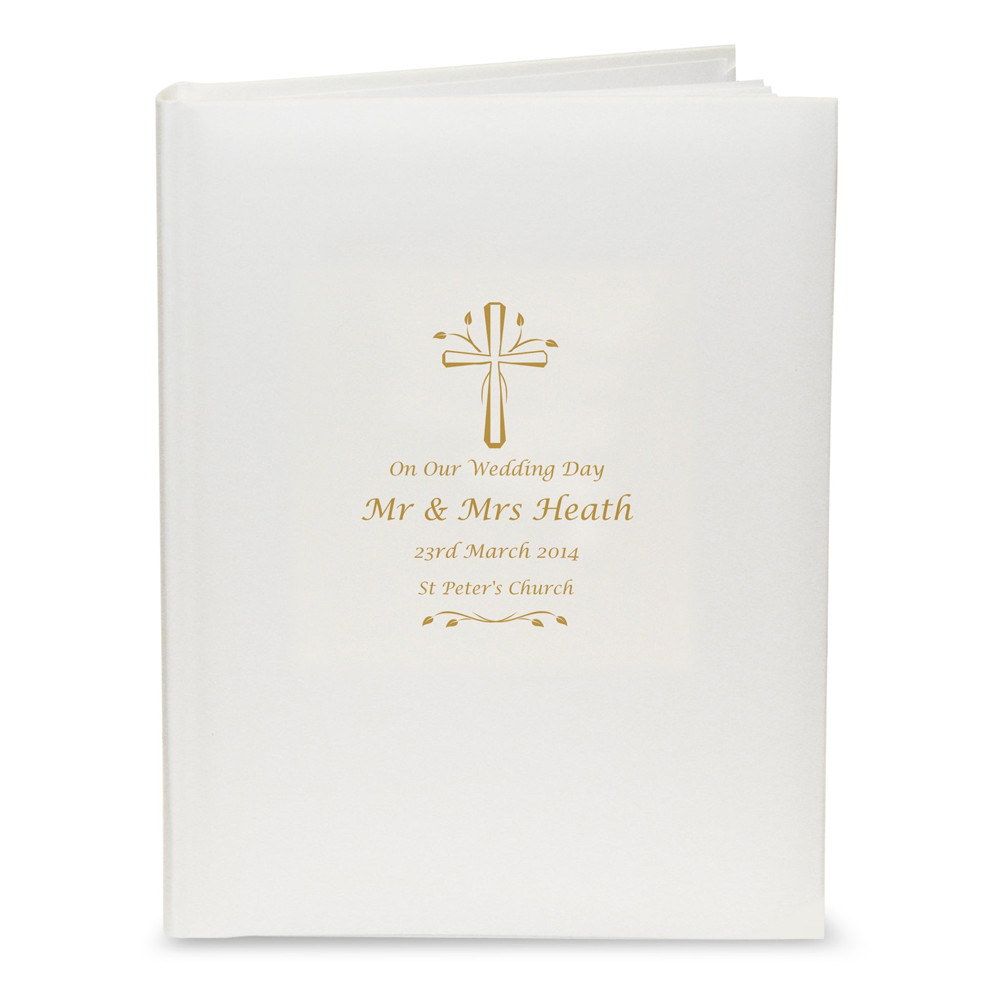 Personalised Gold Cross Traditional Photo Album - image 2