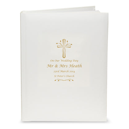 Personalised Gold Cross Traditional Photo Album - image 2