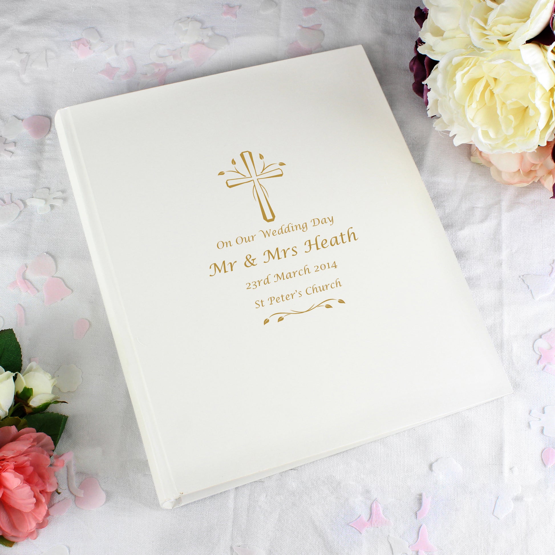 Personalised Gold Cross Traditional Photo Album - image 4