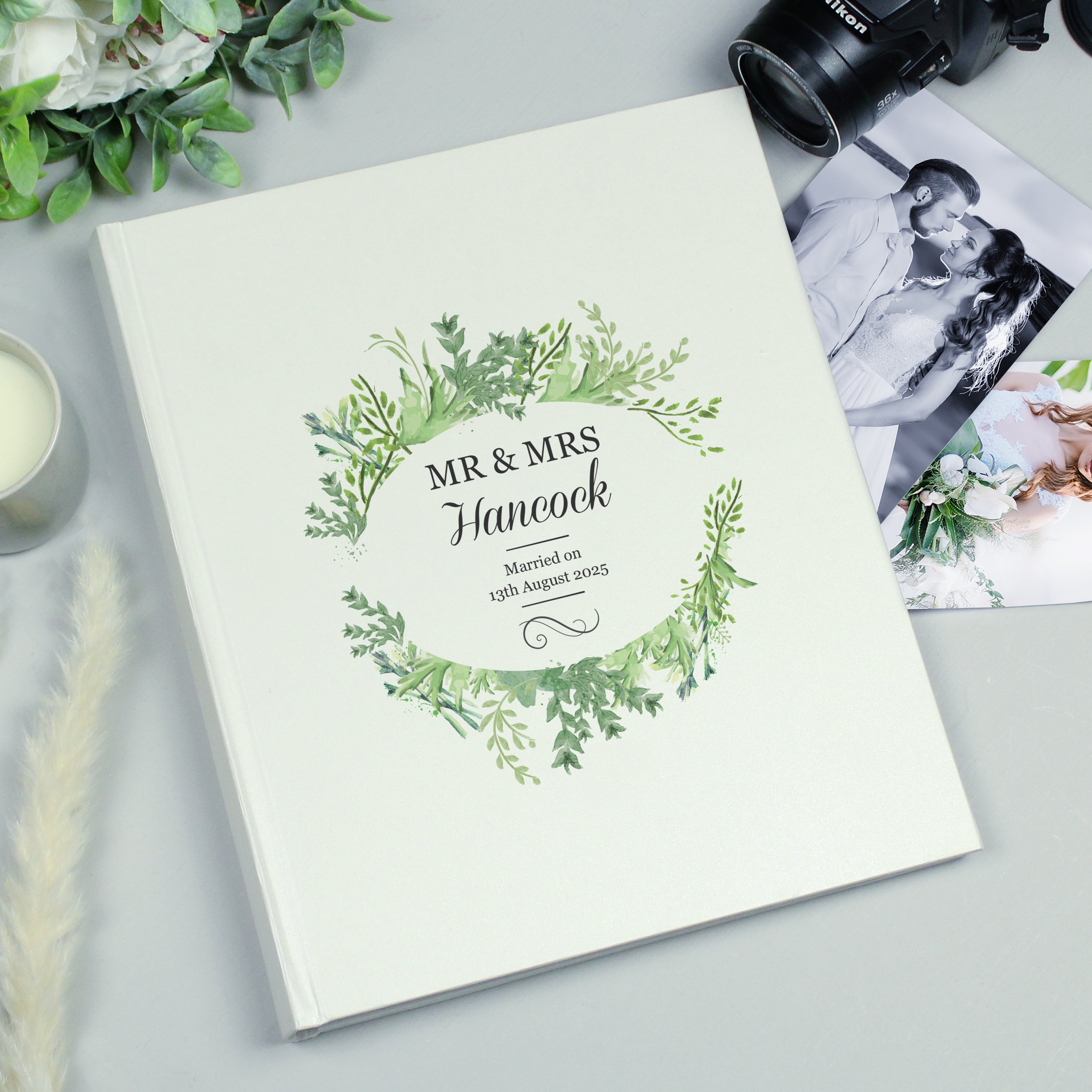 Personalised Fresh Botanical Traditional Photo Album from Heartfelt Gifts