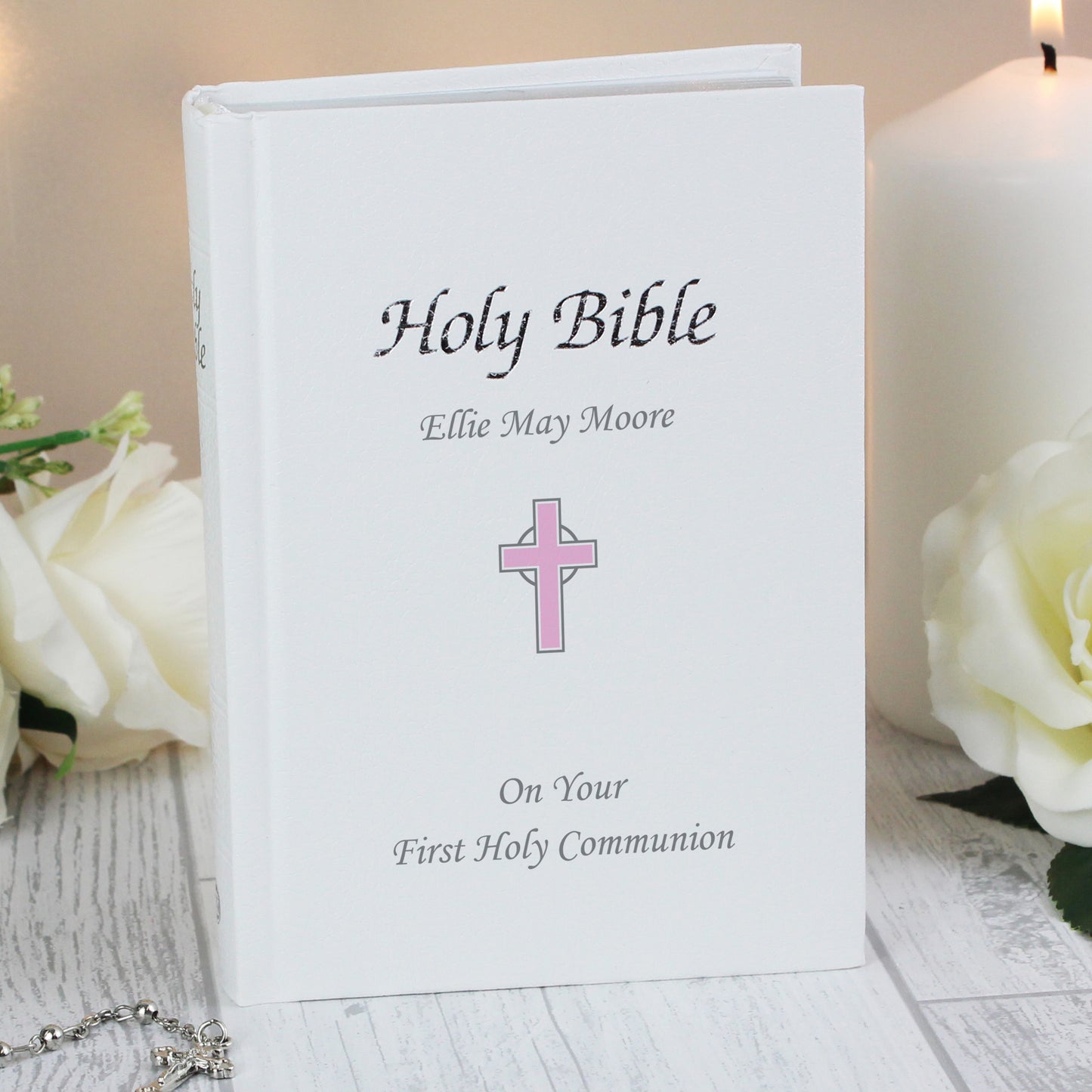 Personalised Pink Cross Bible from Heartfelt Gifts
