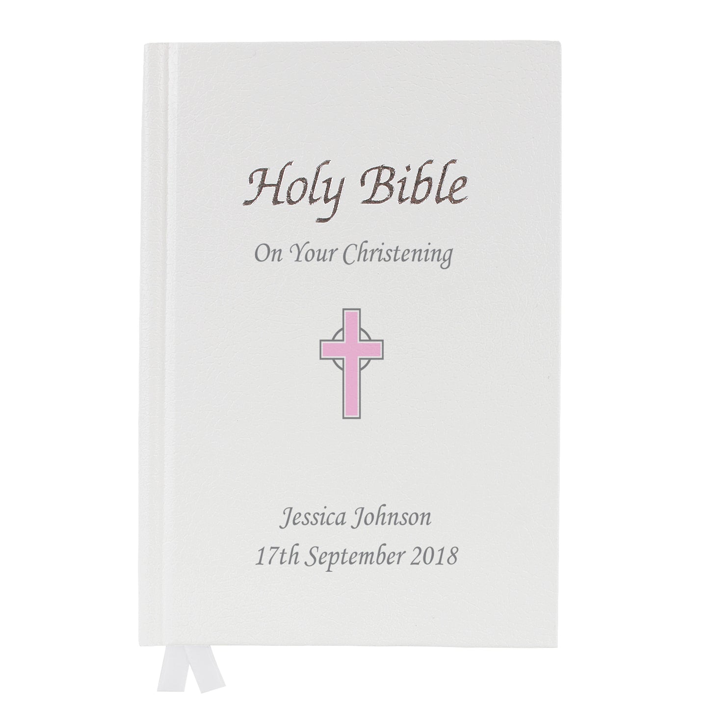 Personalised Pink Cross Bible - image 2