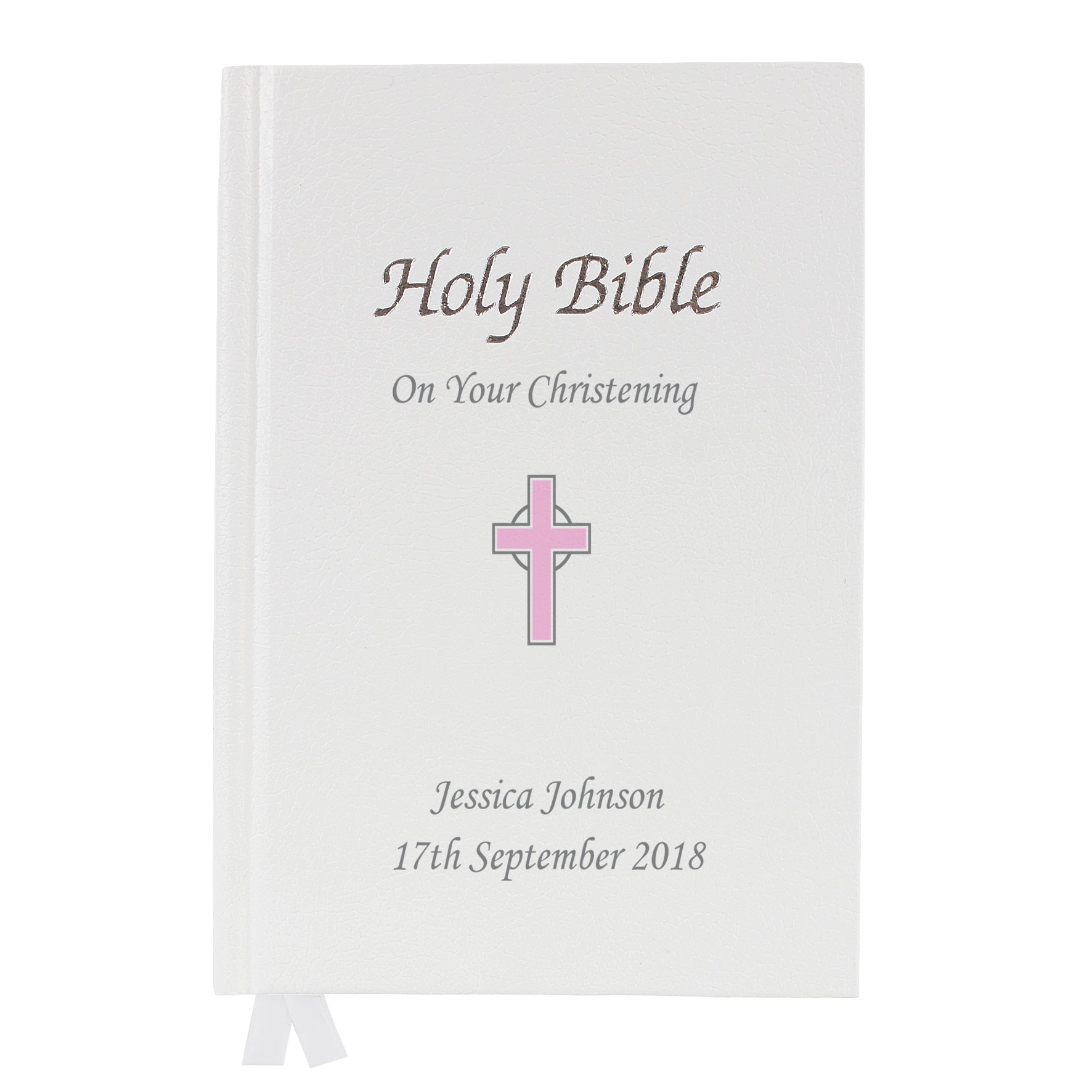 Personalised Pink Cross Bible - image 2