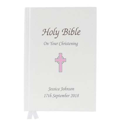 Personalised Pink Cross Bible - image 2