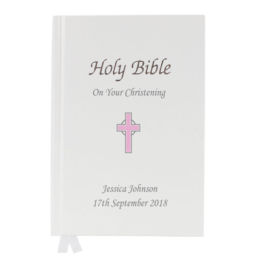 Personalised Pink Cross Bible - image 2