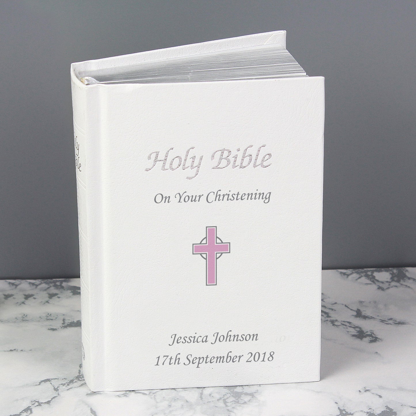 Personalised Pink Cross Bible - image 4
