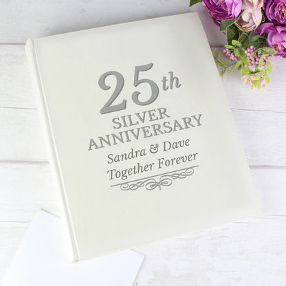 Personalised 25th Silver Anniversary Traditional Photo Album from Heartfelt Gifts
