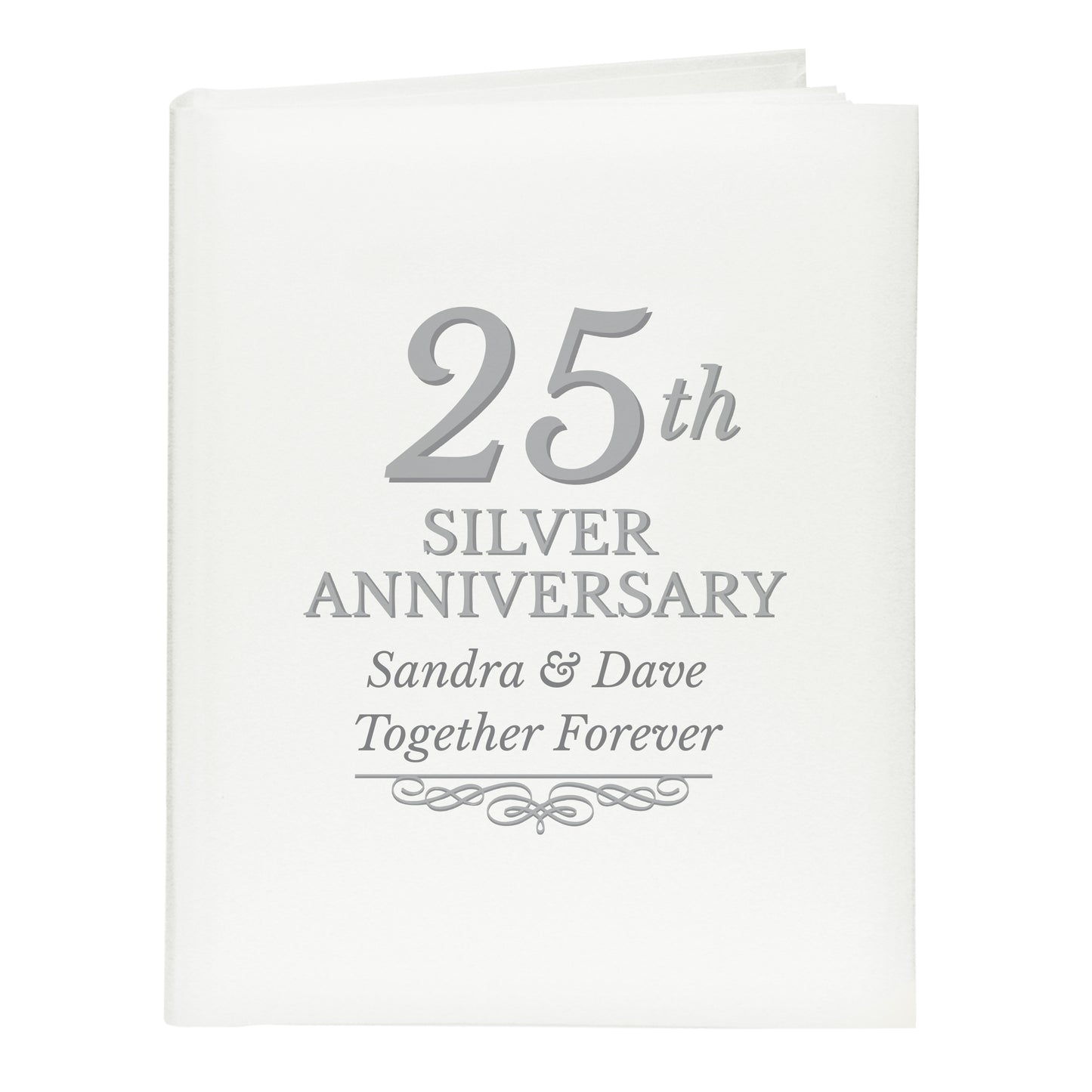 Personalised 25th Silver Anniversary Traditional Photo Album - image 2