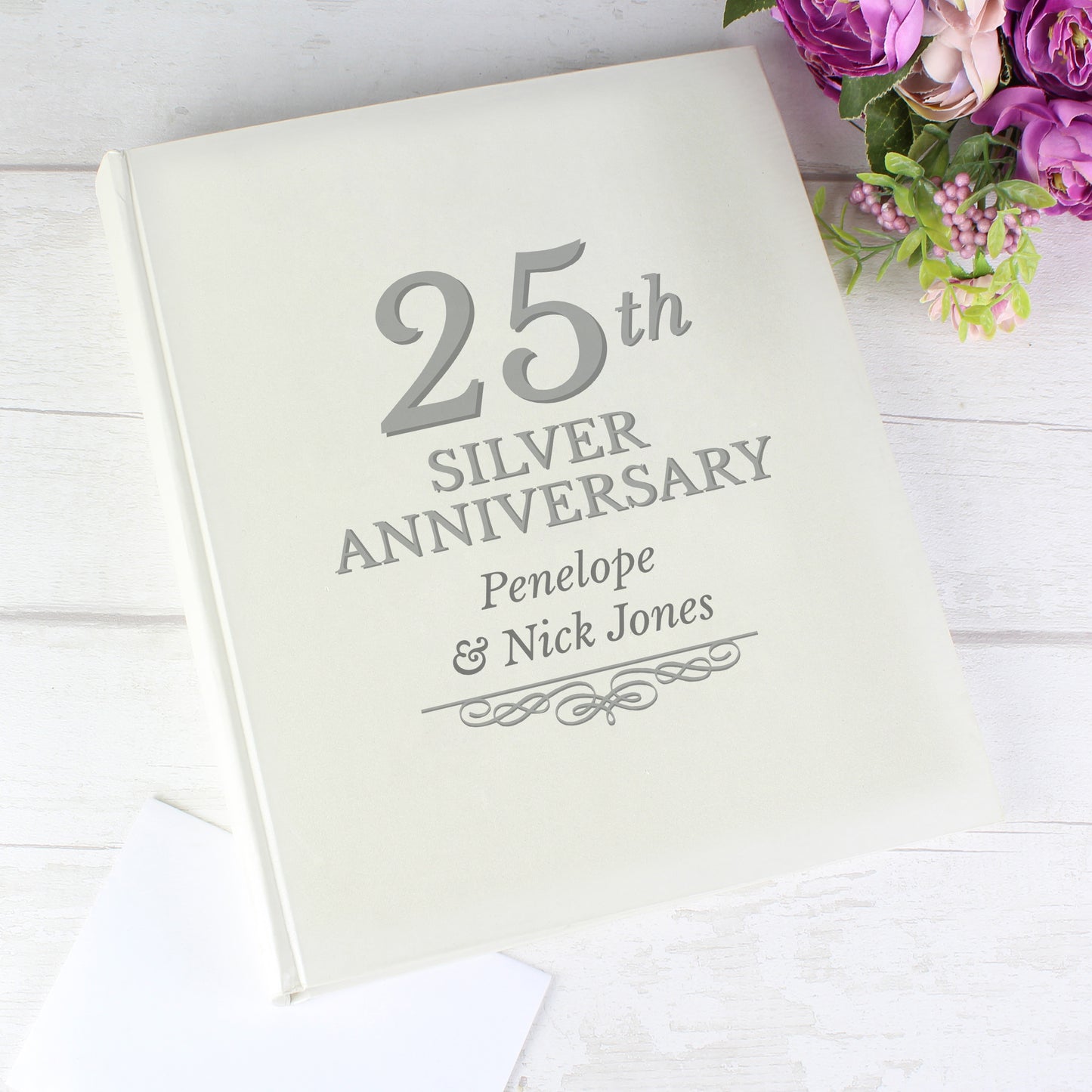 Personalised 25th Silver Anniversary Traditional Photo Album - image 5