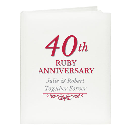 Personalised 40th Ruby Anniversary Traditional Photo Album - image 2