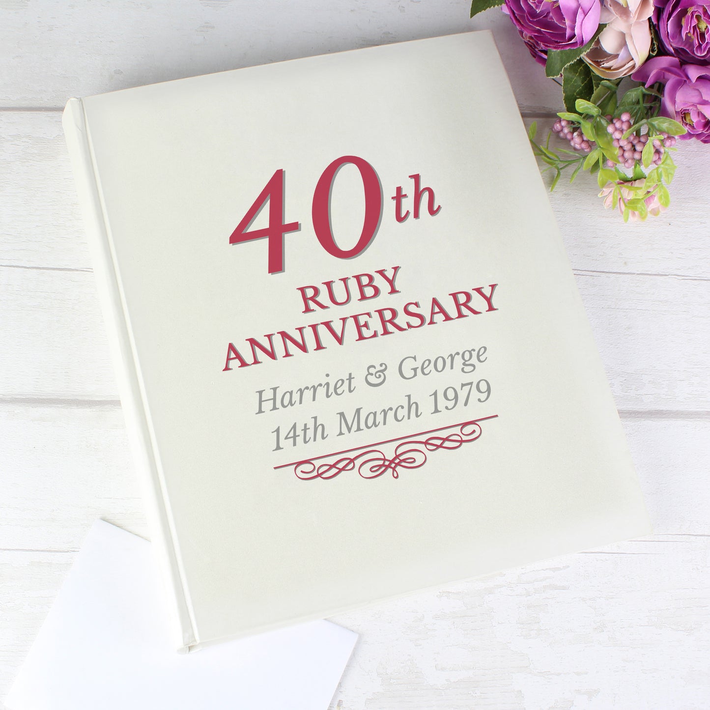 Personalised 40th Ruby Anniversary Traditional Photo Album - image 4