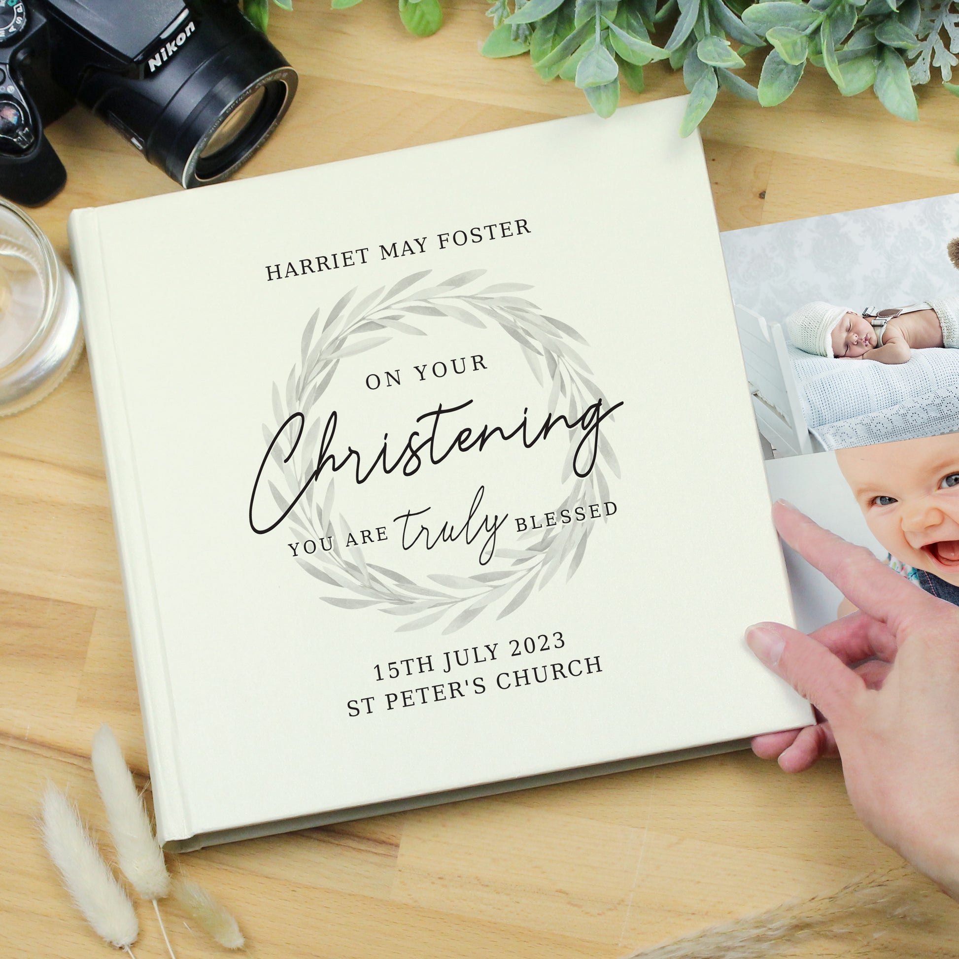 Personalised Truly Blessed Christening Square Photo Album - image 2