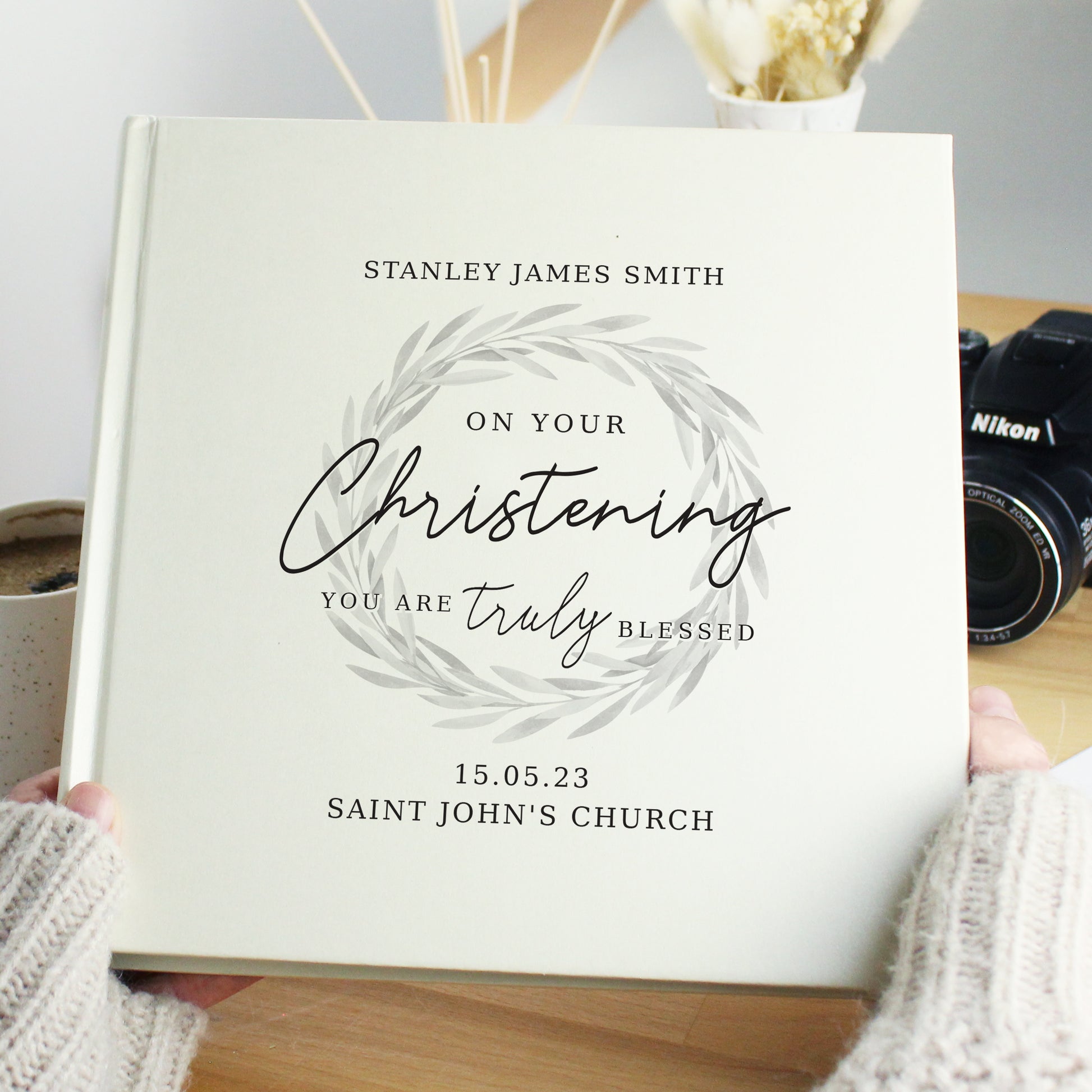 Personalised Truly Blessed Christening Square Photo Album - image 3