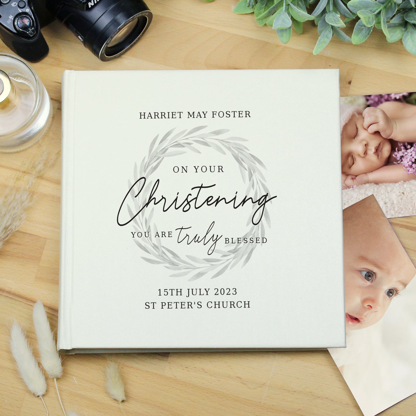 Personalised Truly Blessed Christening Square Photo Album - image 6