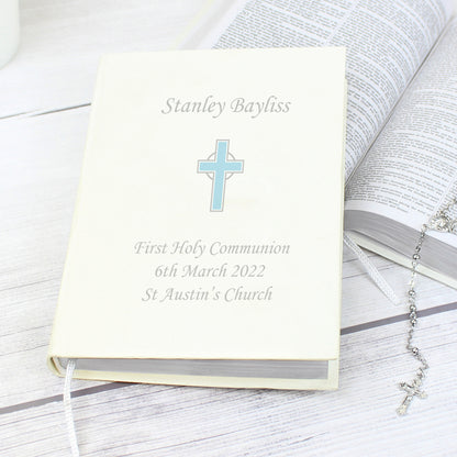 Personalised Blue Cross Holy Bible - Eco-friendly from Heartfelt Gifts