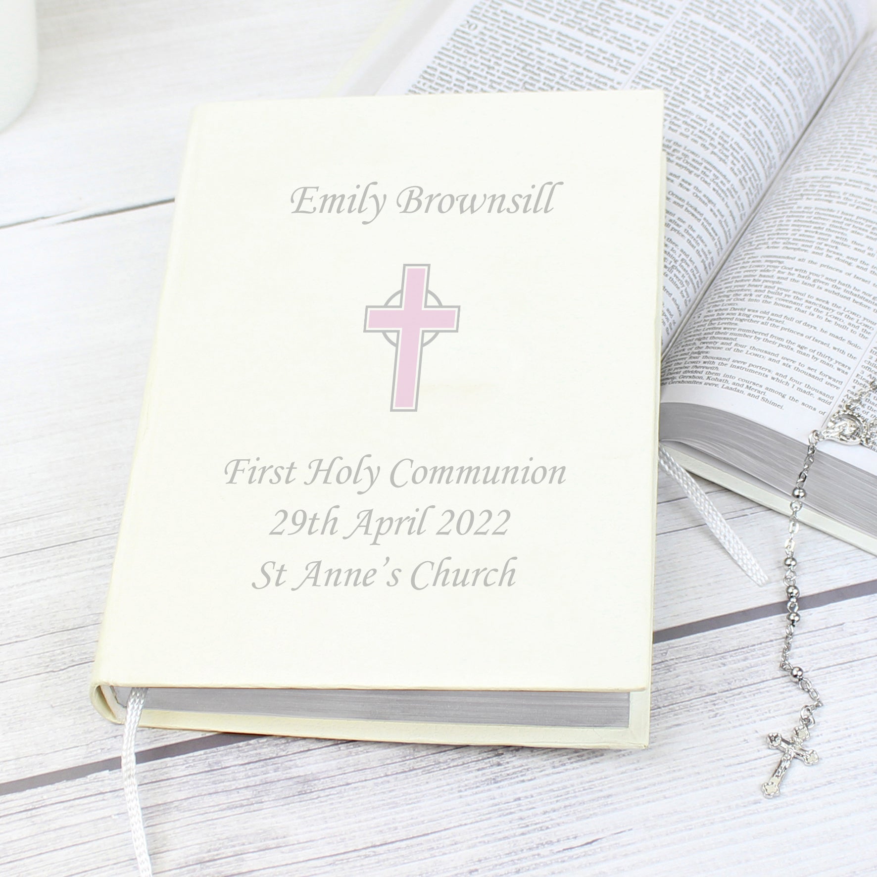 Personalised Pink Cross Holy Bible - Eco-friendly - image 3