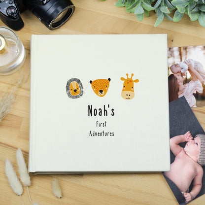 Personalised Scandi Safari Animals Square Photo Album from Heartfelt Gifts