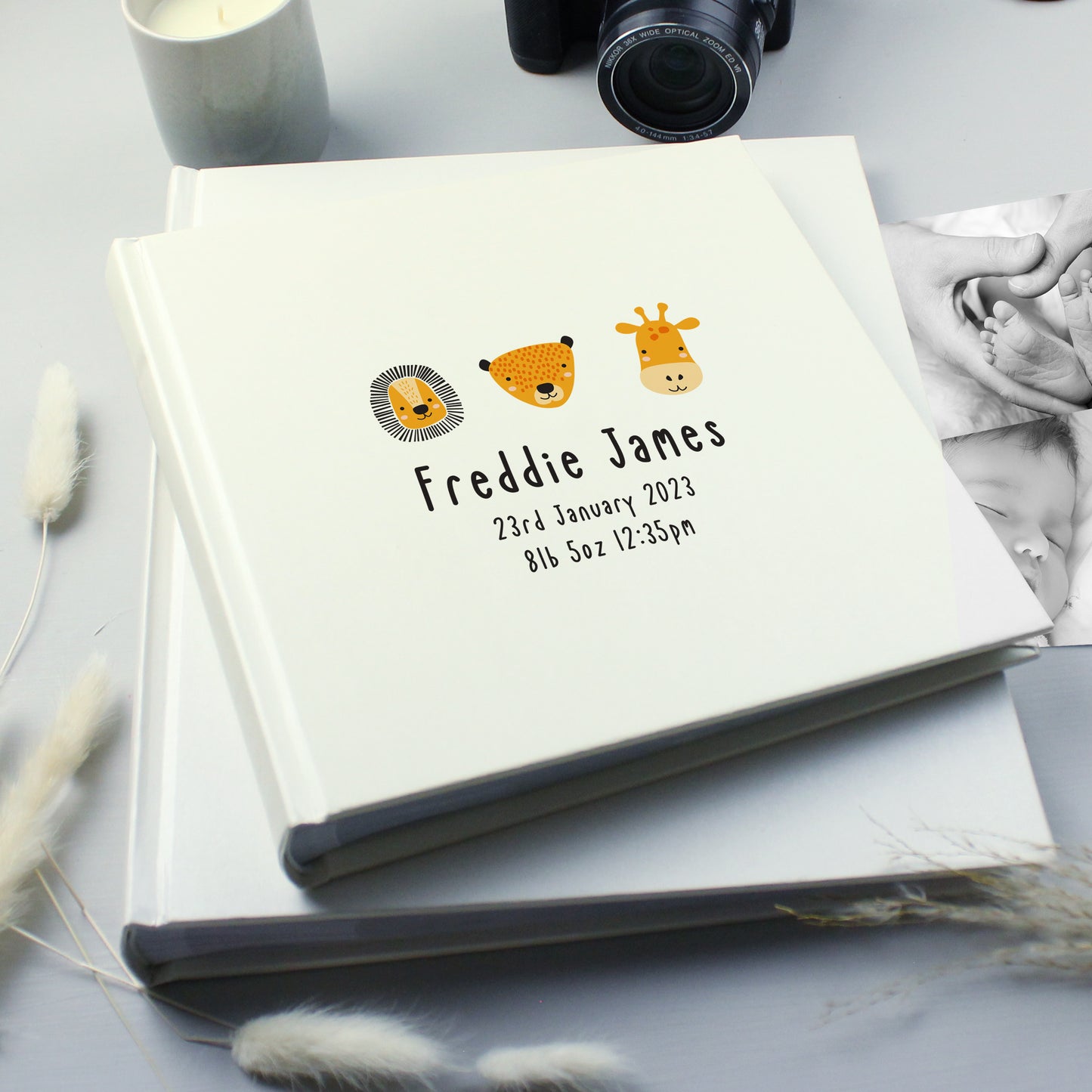 Personalised Scandi Safari Animals Square Photo Album - image 2