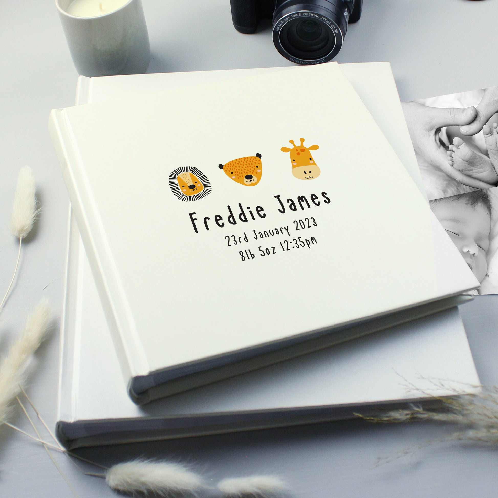 Personalised Scandi Safari Animals Square Photo Album - image 2