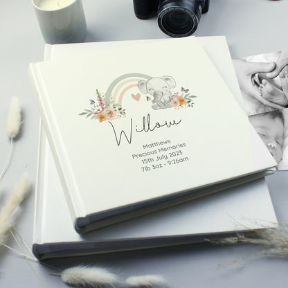 Personalised Floral Elephant Square Photo Album - image 2