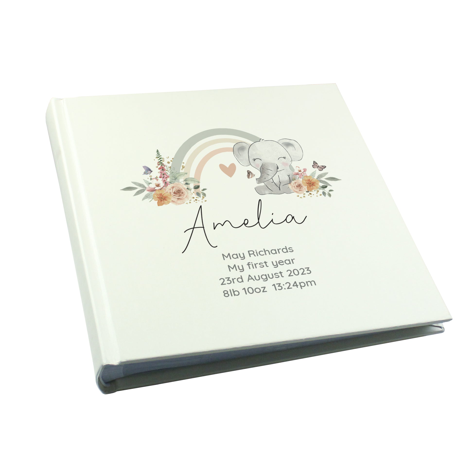 Personalised Floral Elephant Square Photo Album - image 5