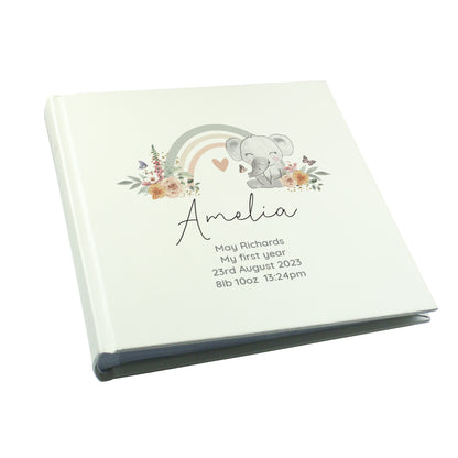 Personalised Floral Elephant Square Photo Album - image 5