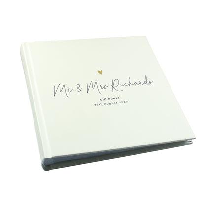Personalised Gold Heart Couples Square Photo Album - image 5