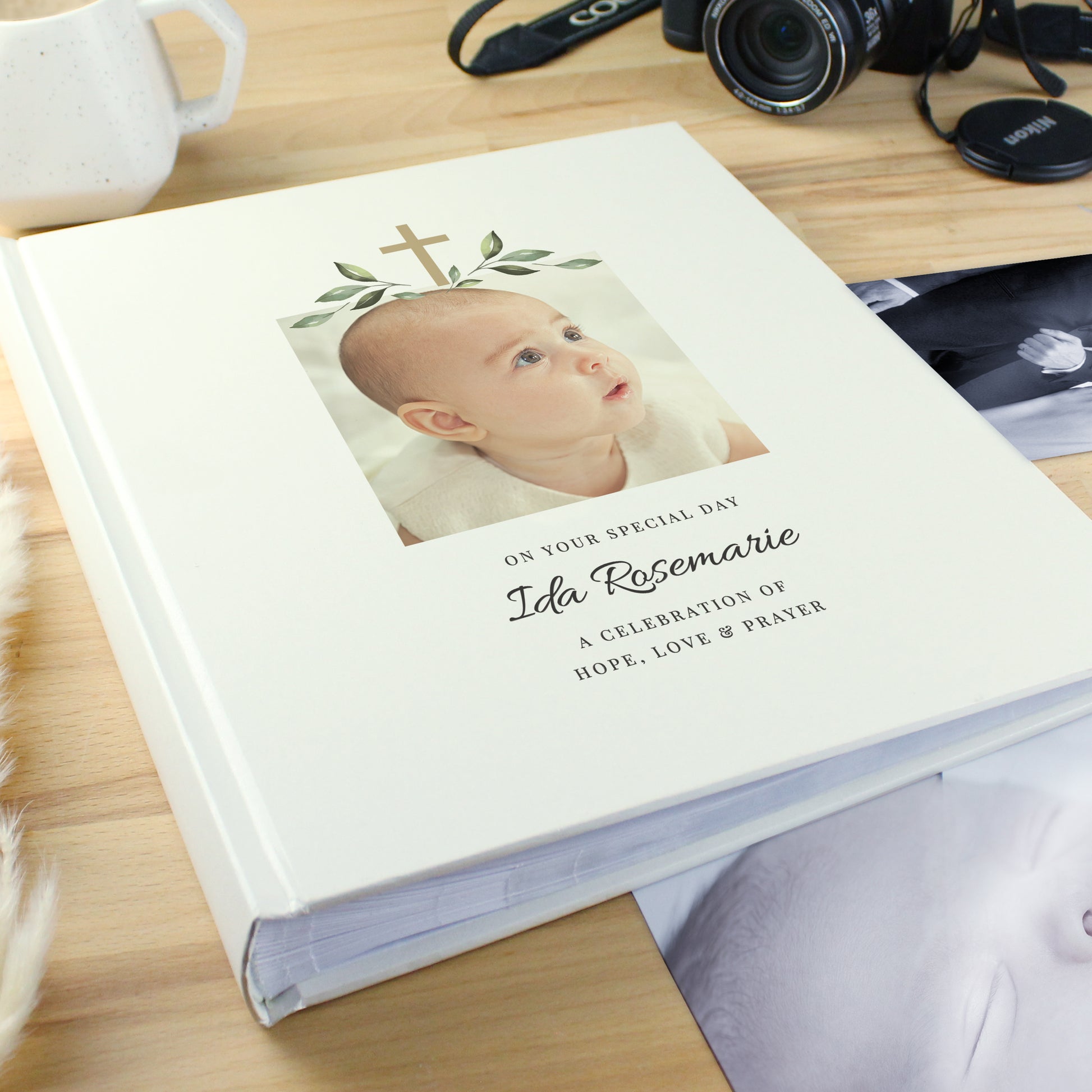 Personalised Religious Cross Photo Upload Traditional Photo Album from Heartfelt Gifts