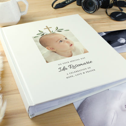 Personalised Religious Cross Photo Upload Traditional Photo Album from Heartfelt Gifts