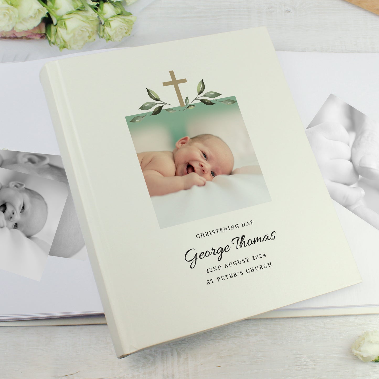 Personalised Religious Cross Photo Upload Traditional Photo Album - image 2