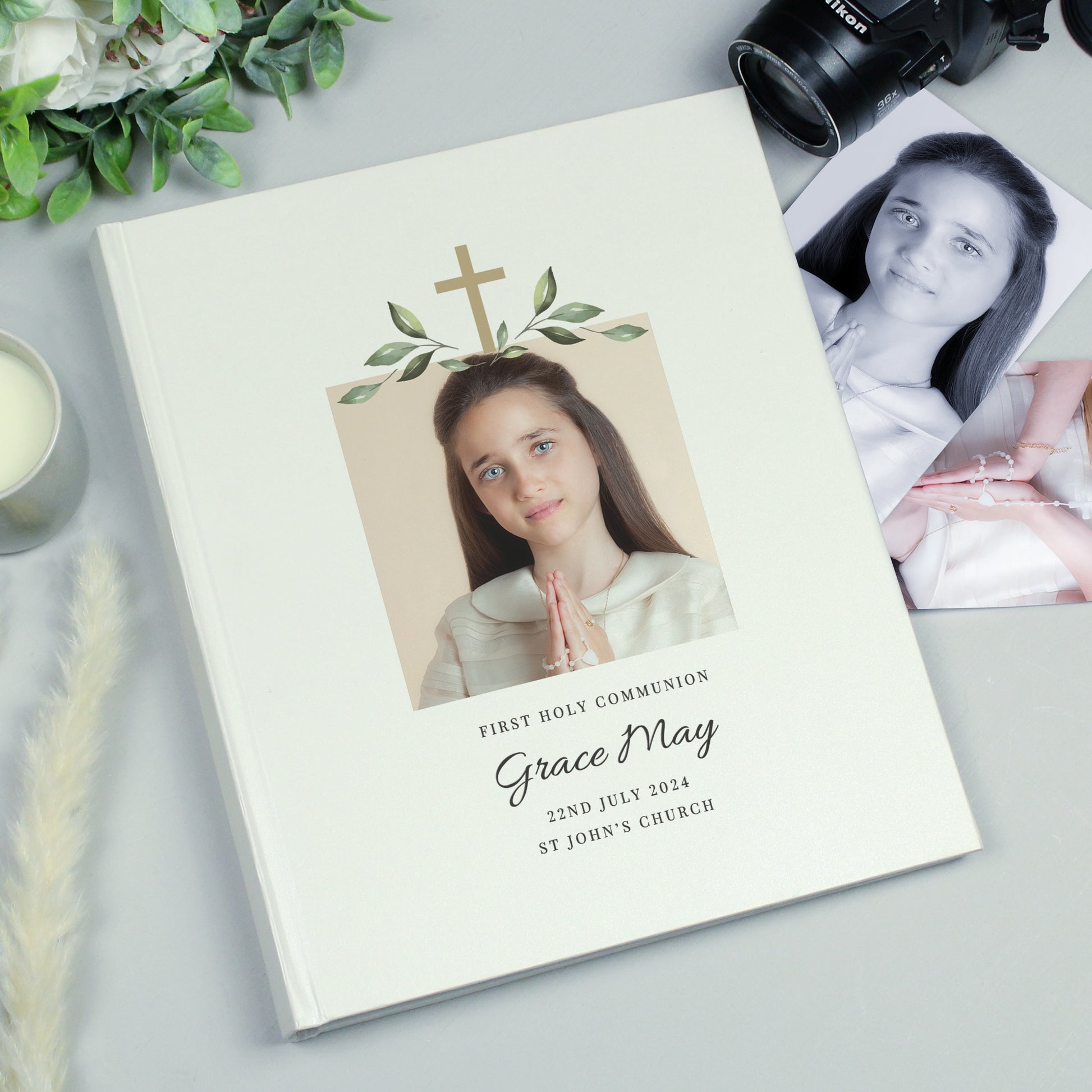Personalised Religious Cross Photo Upload Traditional Photo Album - image 3