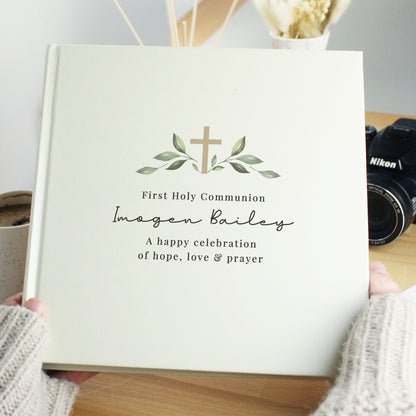 Personalised Religious Cross Square Photo Album from Heartfelt Gifts